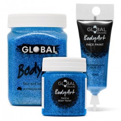 Blue Glitter Face & BodyArt Gel Paint Global Colours