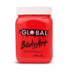 Brilliant Red Face & BodyArt Liquid Paint Global Colours 200ml