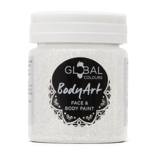 Holographic White Glitter Face & BodyArt Gel Paint Global Colours 45ml