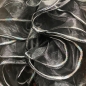 Black Crystal Organza Mini Boa 180cm with Silver Sequin Trim Black Crystal Organza Mini Boa 180cm with Silver Sequin Trim