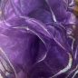 Dark Purple Crystal Organza Mini Boa 180cm with Silver Sequin Trim