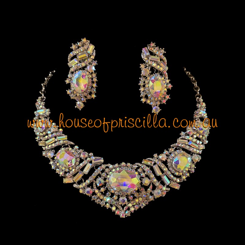 Aurora Borealis Crystal Diamante Jewellery Set 3