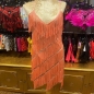 Apricot Stretch Sequin Dress with Fringing