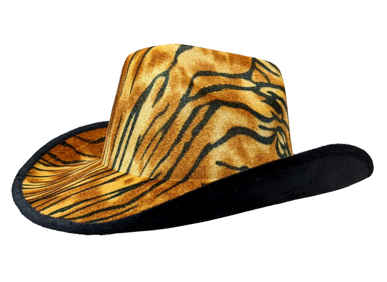 Tiger Print Carnival Style Cowboy Hat
