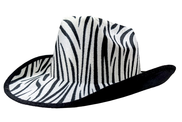 Zebra Print Carnival Style Cowboy Hat
