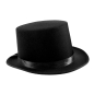 Satin Top Hat with Sash Black Satin Top Hat with Sash Black