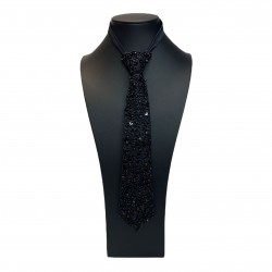 Sequin Tie Black
