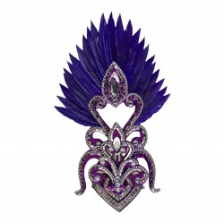 Dark Purple & Silver Cherry Mini Showgirl Feathered Headpiece