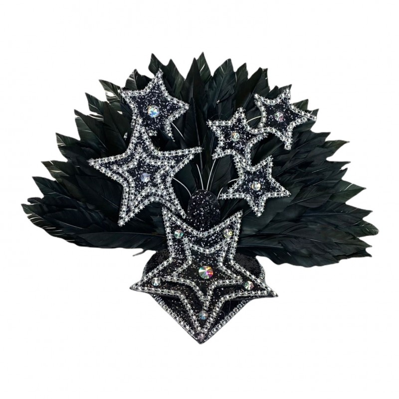 Black Star Mini Showgirl Feathered Headpiece