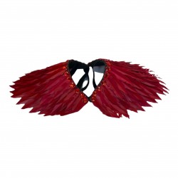 Red Spike Duck Feather Shoulder Piece