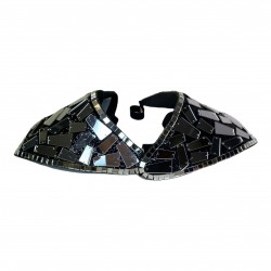 Black Glitter & Silver Plastic Mirror Shoulder Piece