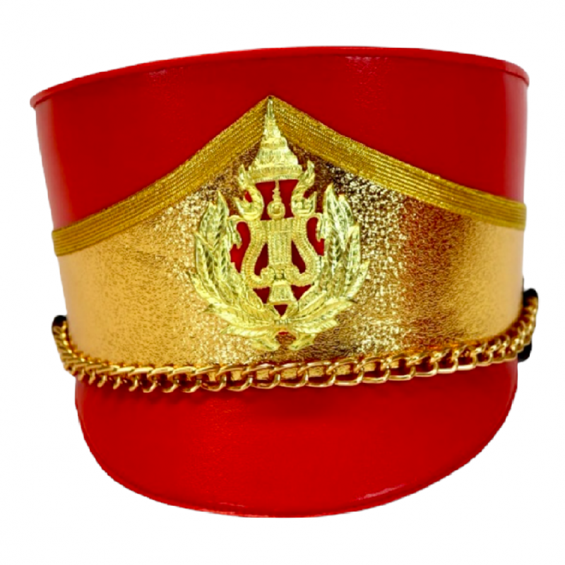 Deluxe Marching Band Hat Gold and Red