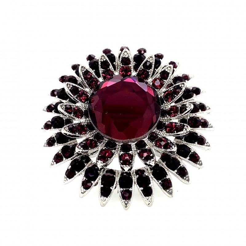 Purple Crystal Diamante Ring R11