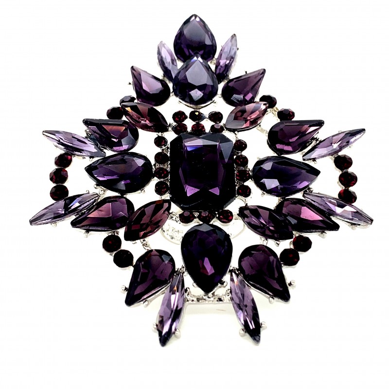 Purple Crystal Diamante Ring 09