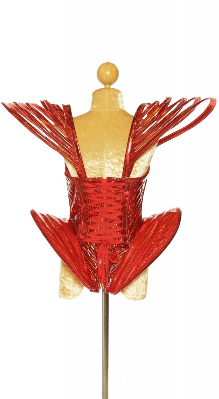 Metallic Red Gaga Deluxe PVC Corset