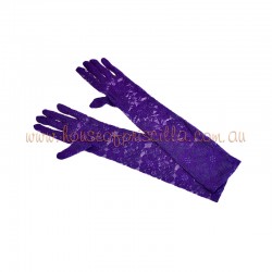 Purple Elbow Length Lace Glove