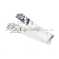 Silver Medium Length Satin Gloves