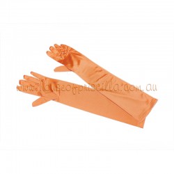 Orange Elbow Length Satin Glove