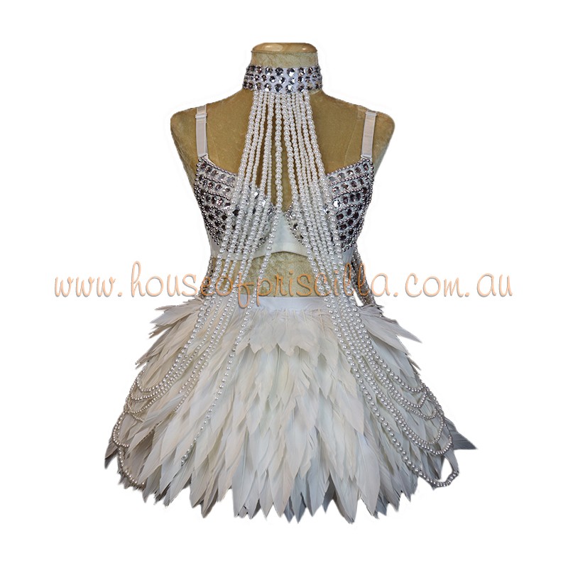 Deluxe Feather Skirt White