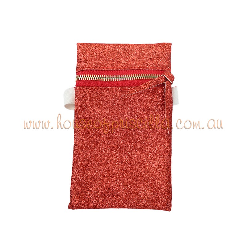 Red Glitter Phone Wallet