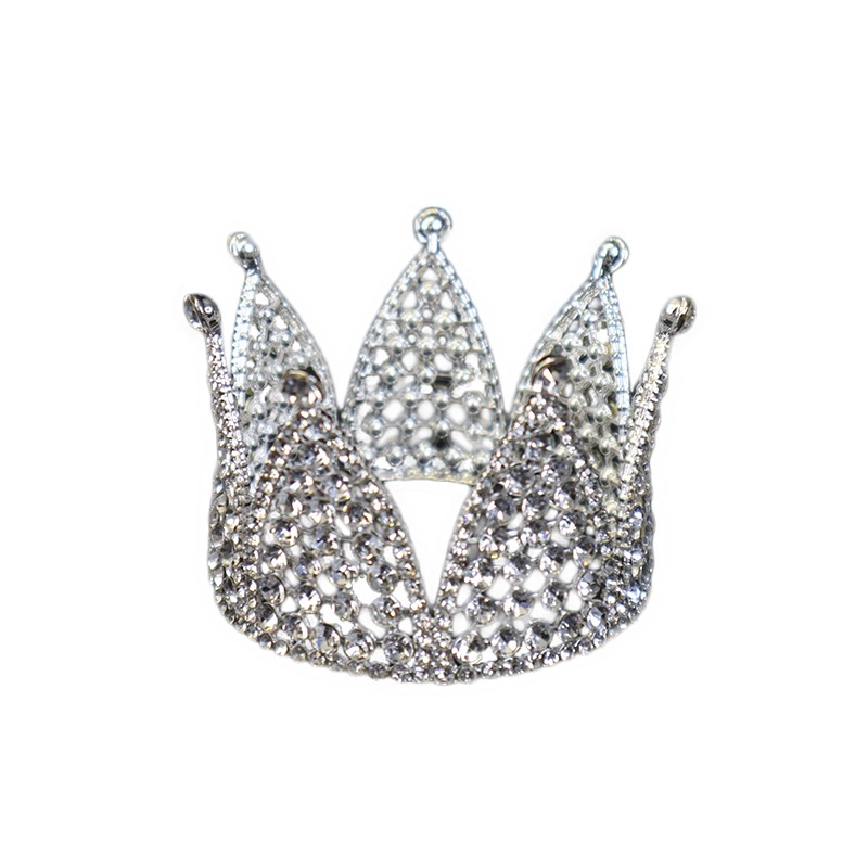 Mini Crown Silver with Clear Diamante