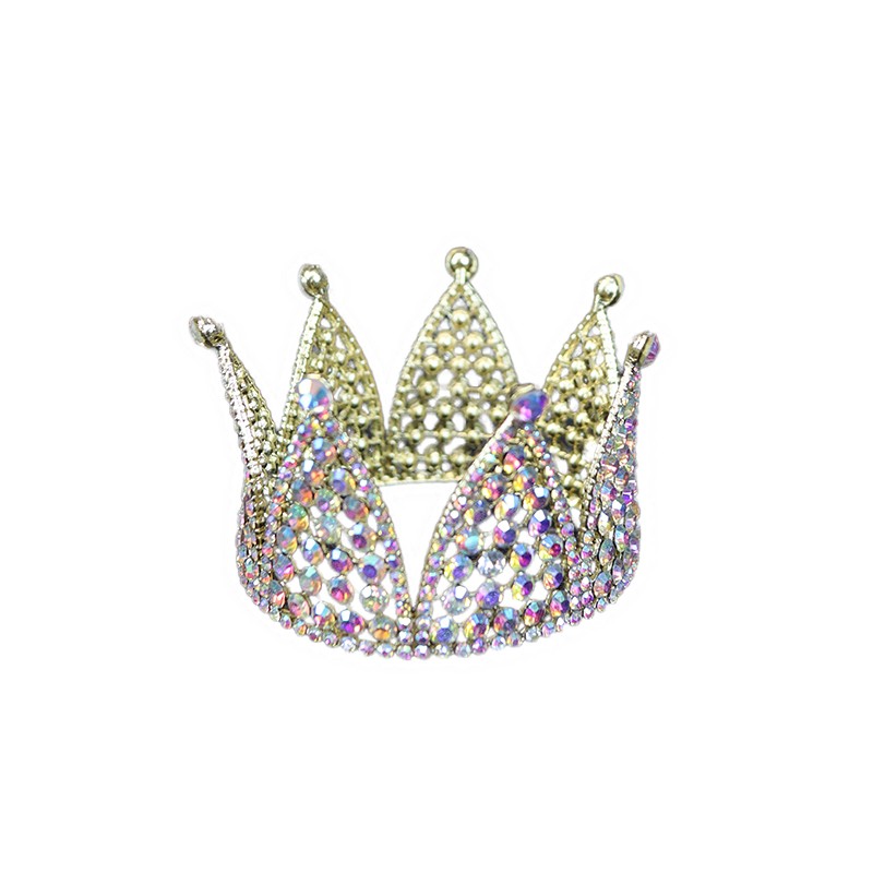 Mini Crown Gold with Aurora Borealis Diamante