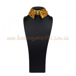 Jeweled Collar Gold with Gold Stone