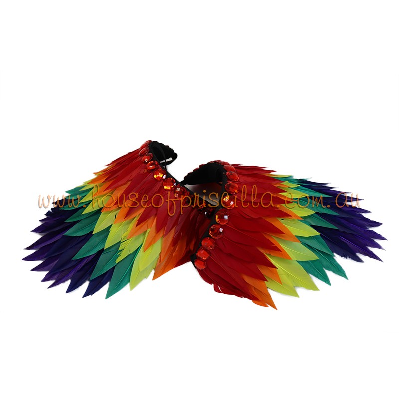 Rainbow Spike Duck Feather 1 Shoulder Piece