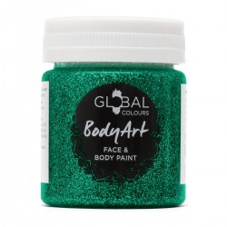 Green Glitter Face & BodyArt Liquid Paint Global Colours 45ml