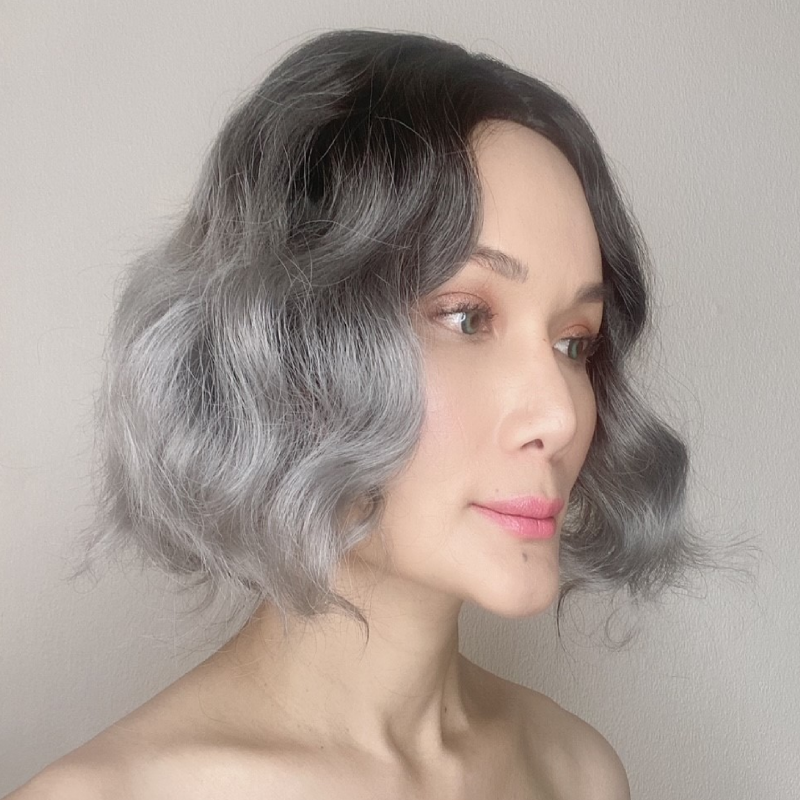 Darlene Silver Ombre Short Synthetic Wig