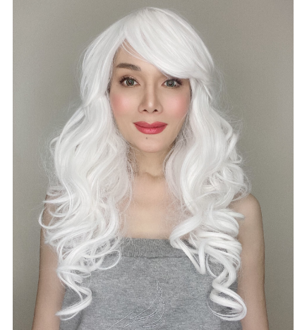 Katy White Long Synthetic Wig