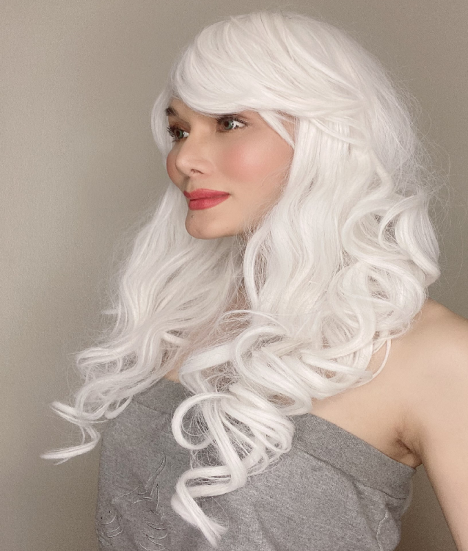 Katy White Long Synthetic Wig