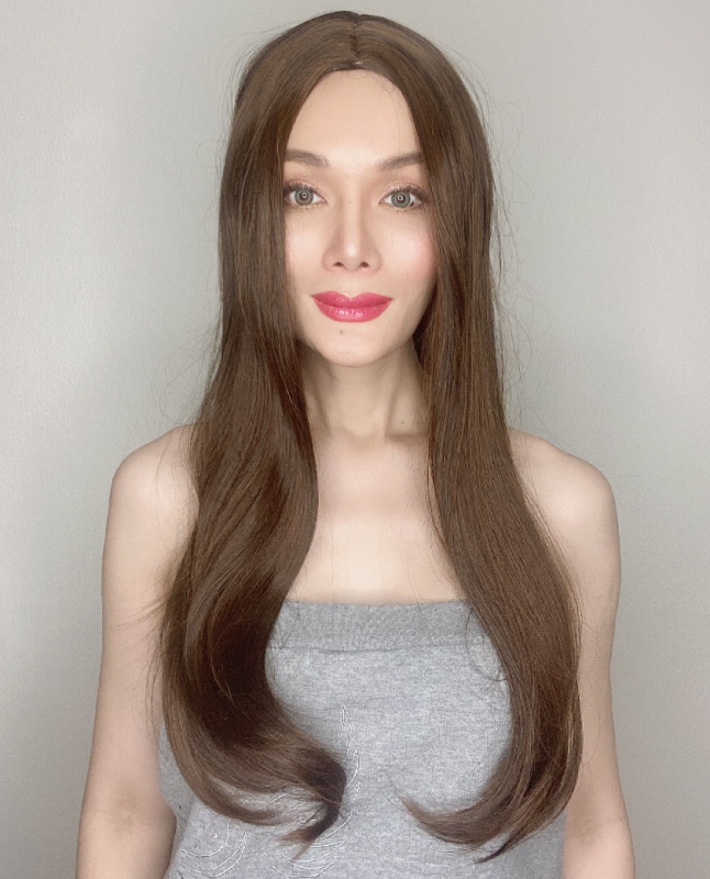 Melanie Light Brown Long Synthetic Wig