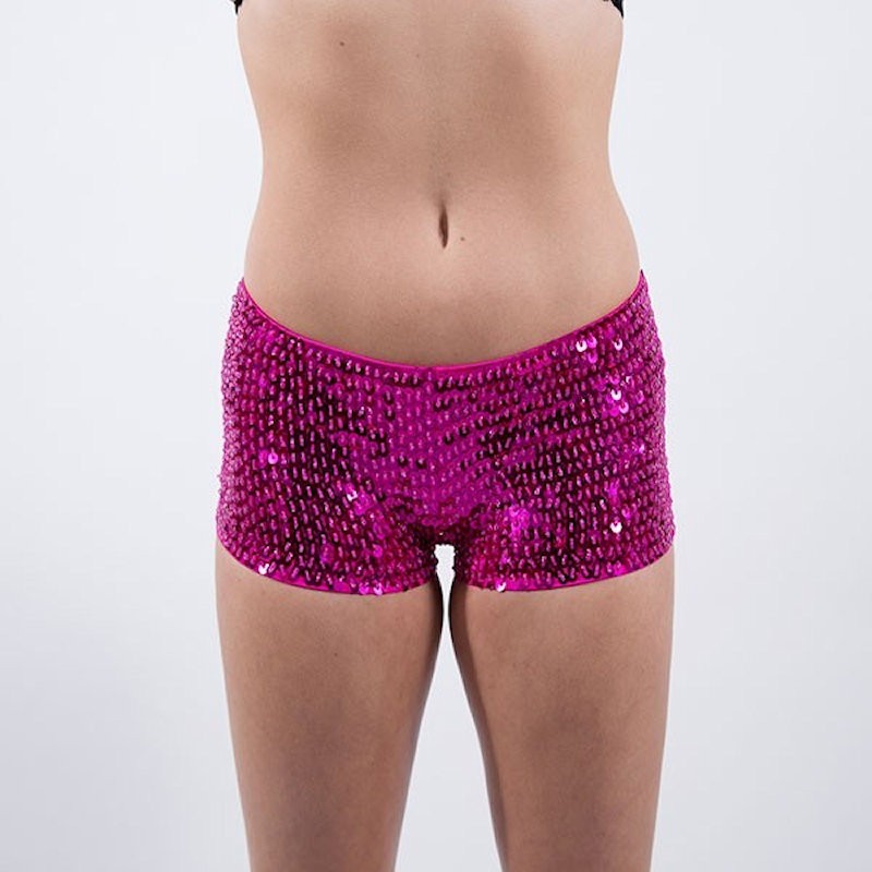 Hot Pink Unisex Sequin Shorts
