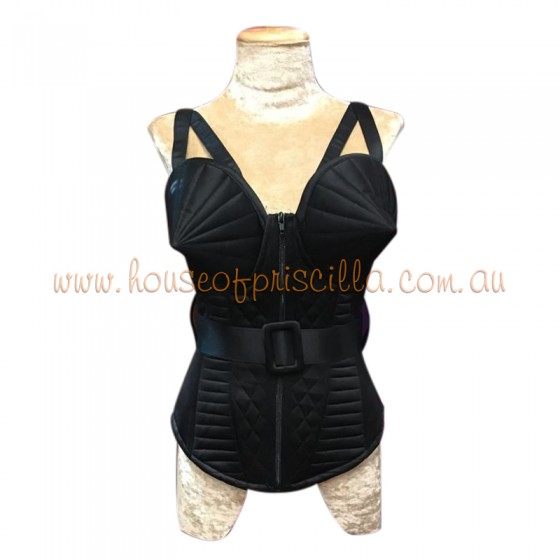 Black Vogue Padded Corset with Cone Bra