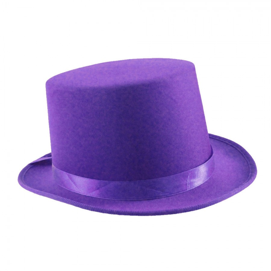 Purple Satin Sleek Top Hat