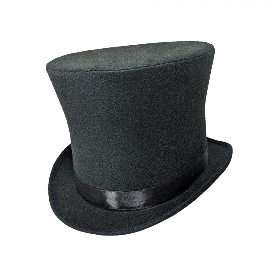 Black Deluxe Morning Top Hat with Satin Sash