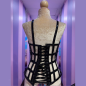 Black Vogue PVC Caged Corset with Cone Bra