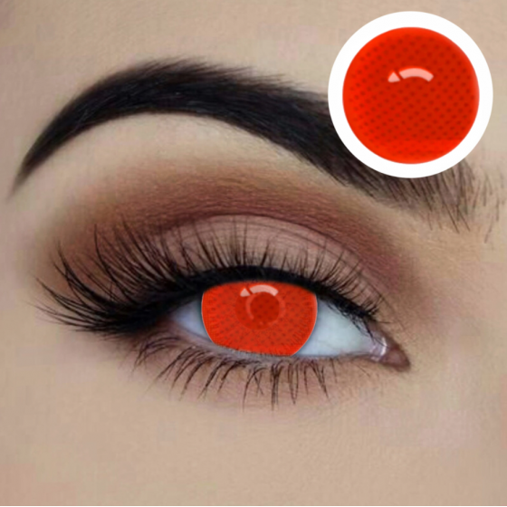 Starry Eyed Red Mesh Contact Lens One Year