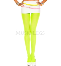 Music Legs Neon Green Opaque Tights