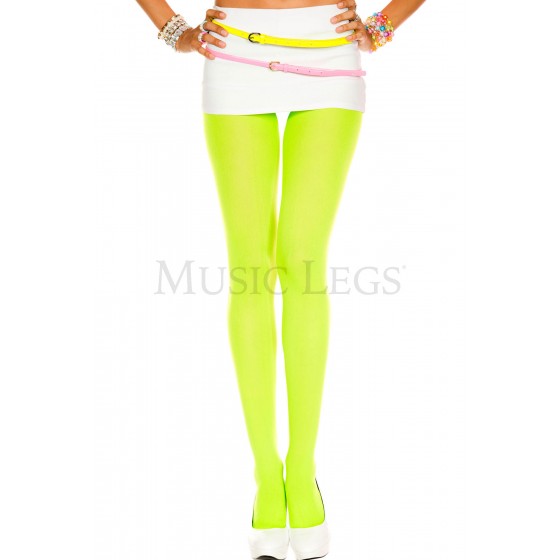 Music Legs Opaque Tights Neon Green