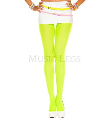 Music Legs Neon Green Opaque Tights