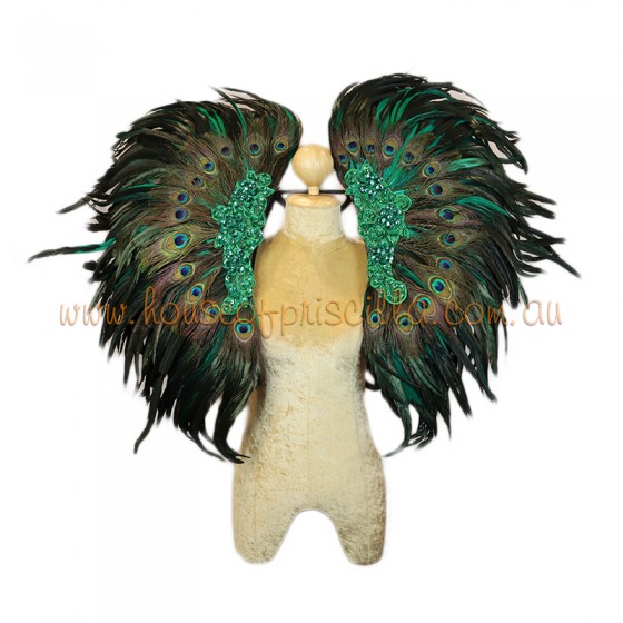 Peacock Deluxe Feather Collar with Sequin Motifs