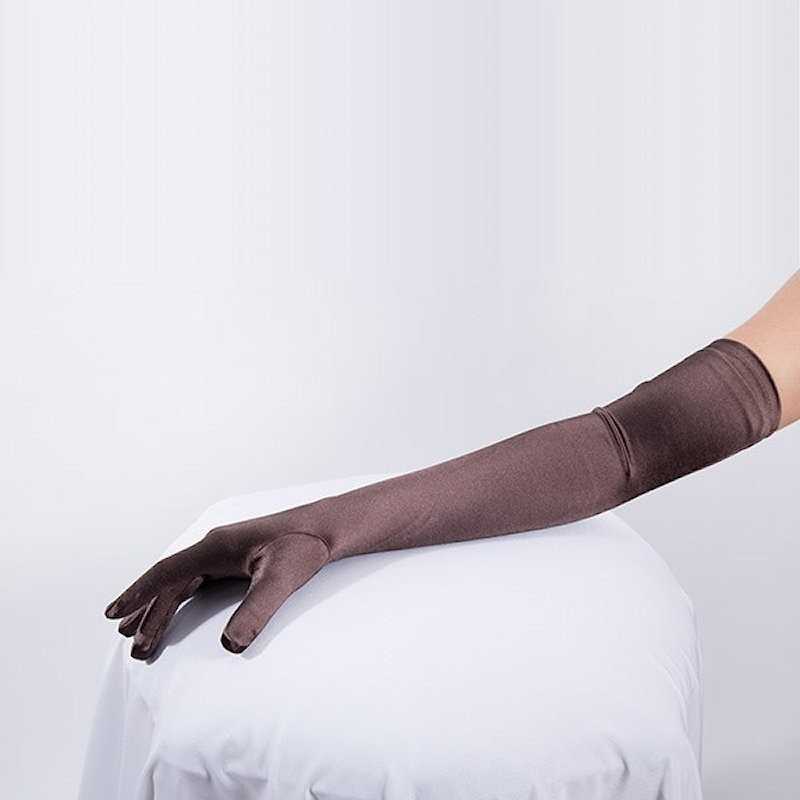 Dark Brown Long Satin Gloves Dark Brown Long Satin Gloves