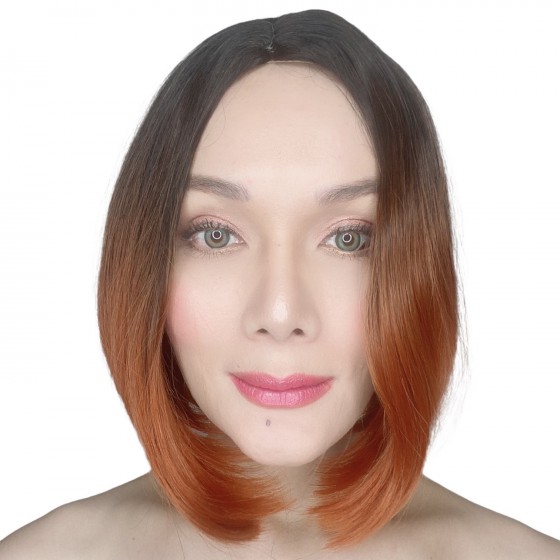 Lala Auburn Ombre Short Synthetic Wig