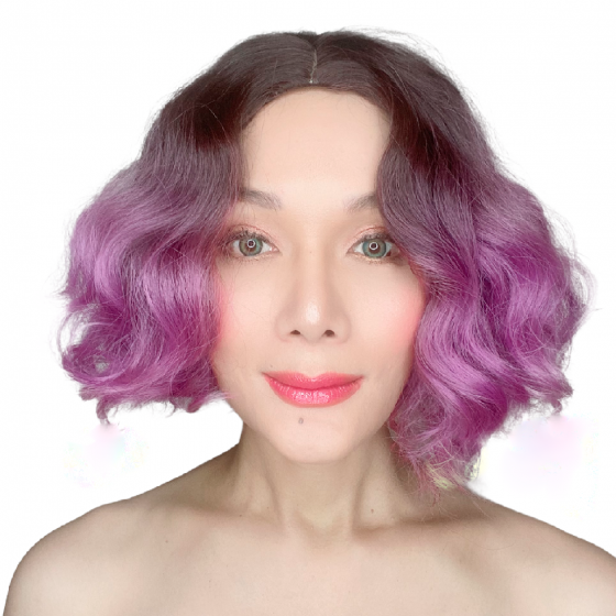 Darlene Purple Ombre Short Synthetic Wig