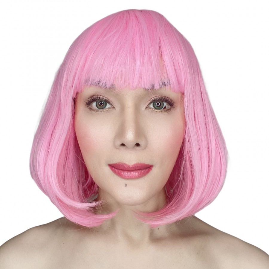 China Light Pink Short Synthetic Bob Wig