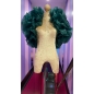 Dark Green Fluffy Crystal Organza Boa Shoulder Wrap