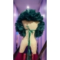 Dark Green Fluffy Crystal Organza Boa Shoulder Wrap
