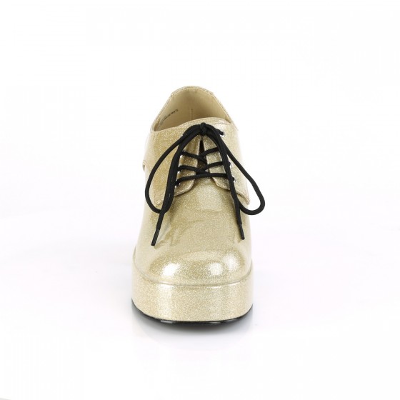 Jazz 02 Mens Platform Disco Shoe Gold Glitter Funtasma
